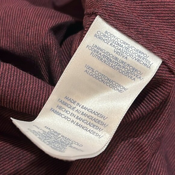 CHAPS Burgundy Red Long Sleeves Perfomance Flannel size Small in Rich Ruby - Picture 11 of 11